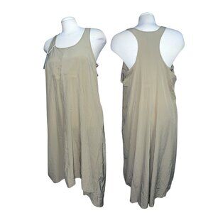 Halara NWT Breezeful Racerback Tank Casual Midi Dress Pockets Sz XL Womens Beige